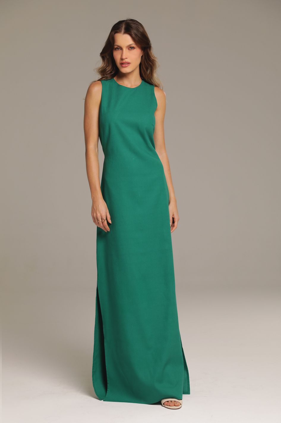 Vestido Longo de Linho Verde Elisa – UP22