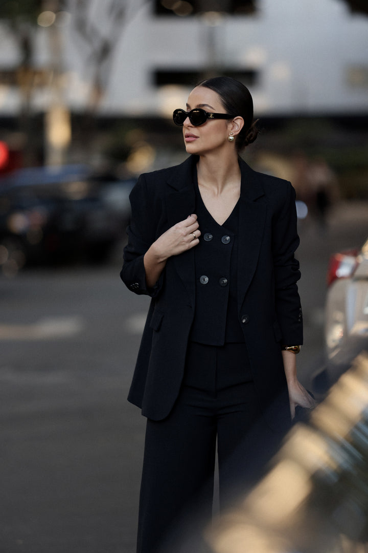 Blazer de Alfaiataria Preto Lauren