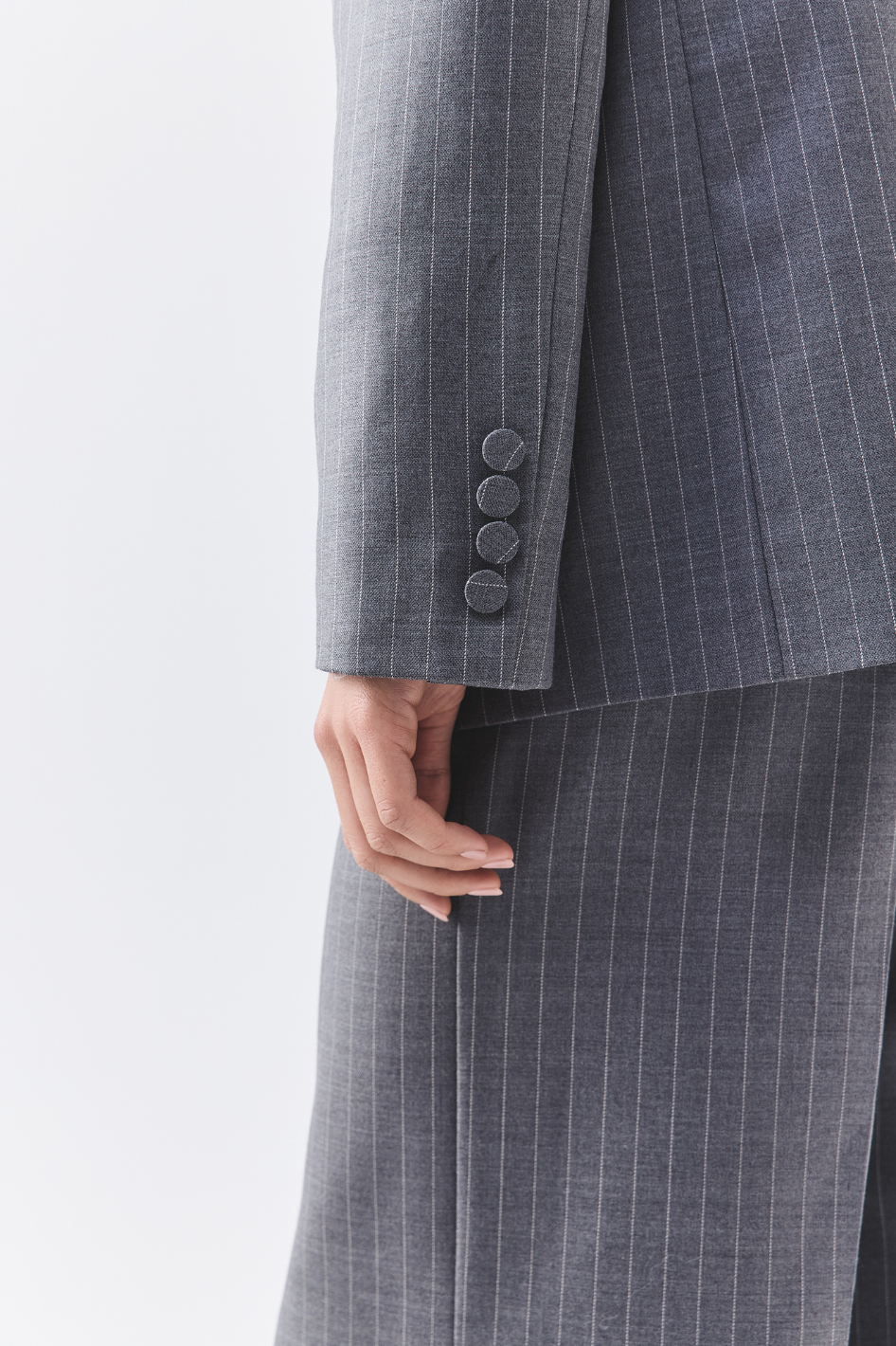 Calça de Alfaiataria Antonia Cinza Claro