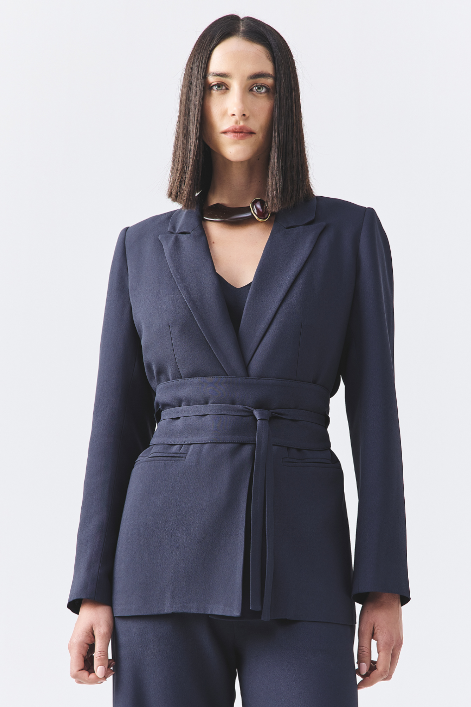 Blazer de Alfaiataria Connie Azul Marinho