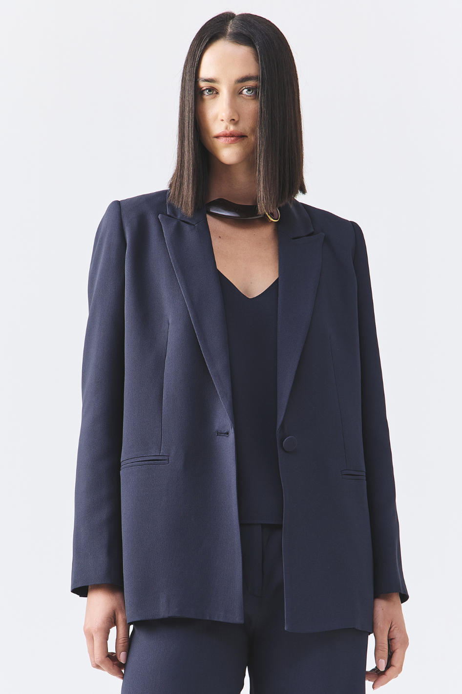 Blazer de Alfaiataria Connie Azul Marinho