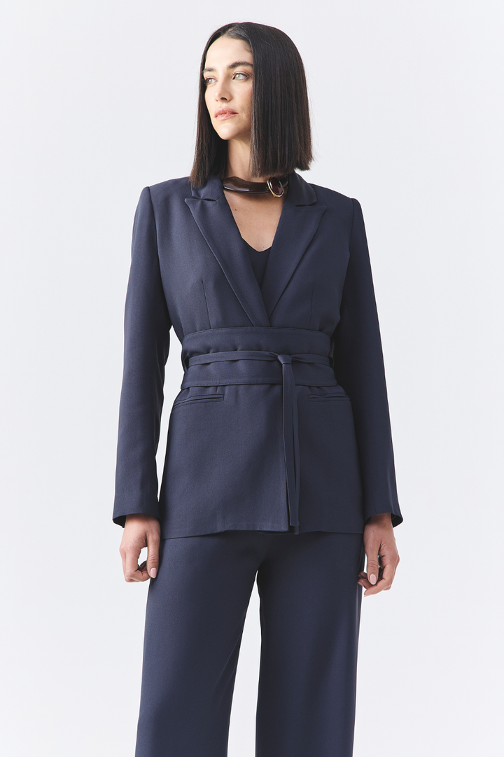 Blazer de Alfaiataria Connie Azul Marinho