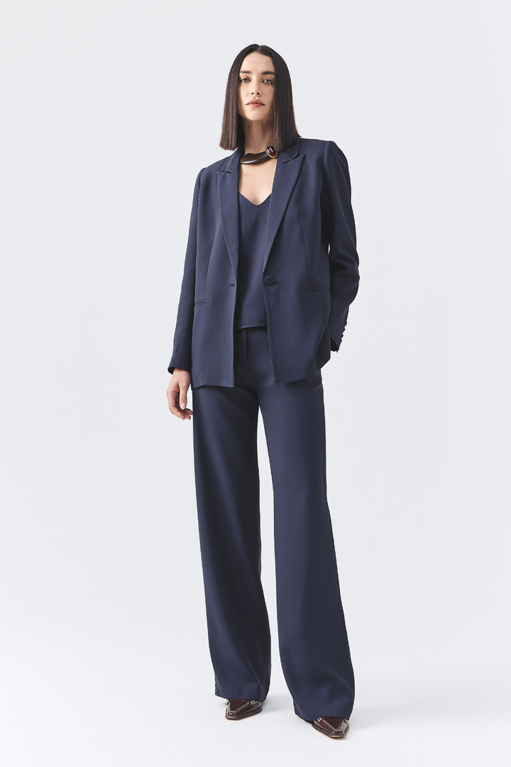 Blazer de Alfaiataria Connie Azul Marinho