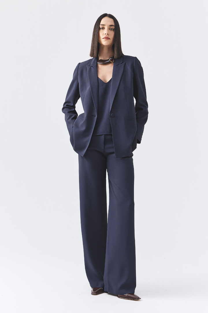 Blazer de Alfaiataria Connie Azul Marinho