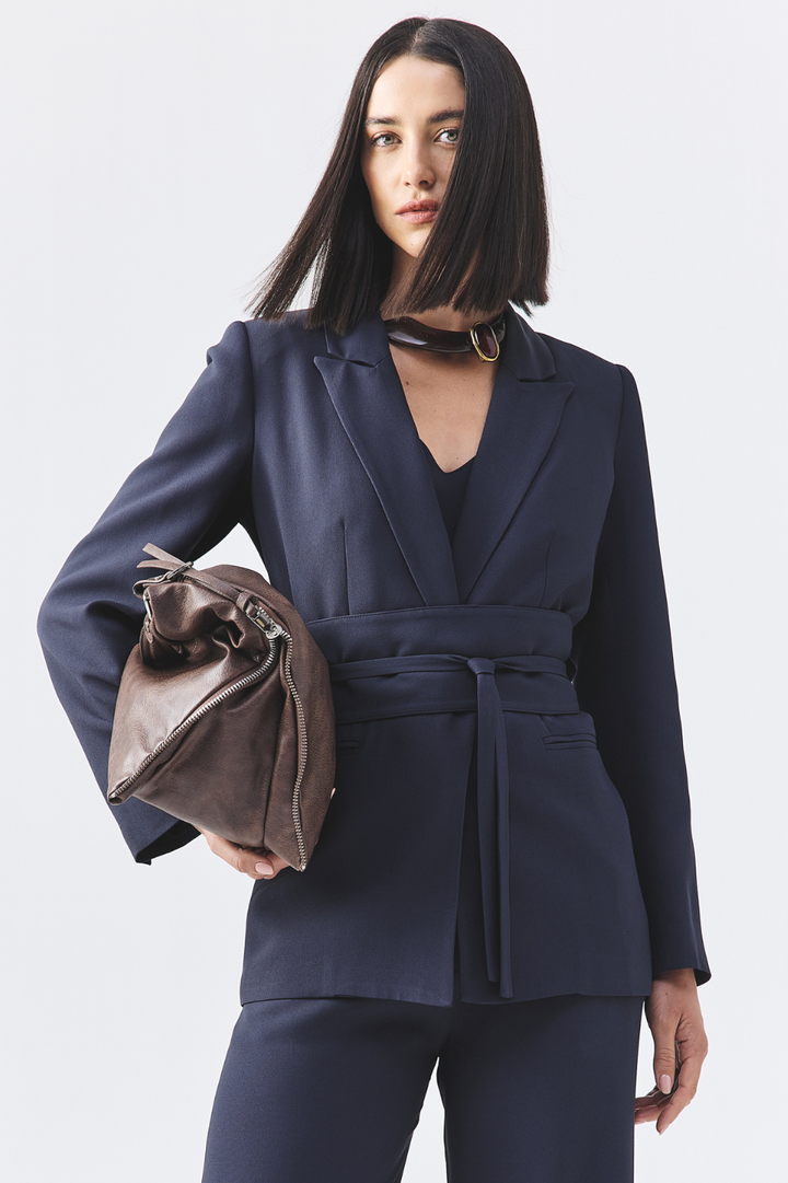 Blazer de Alfaiataria Connie Azul Marinho