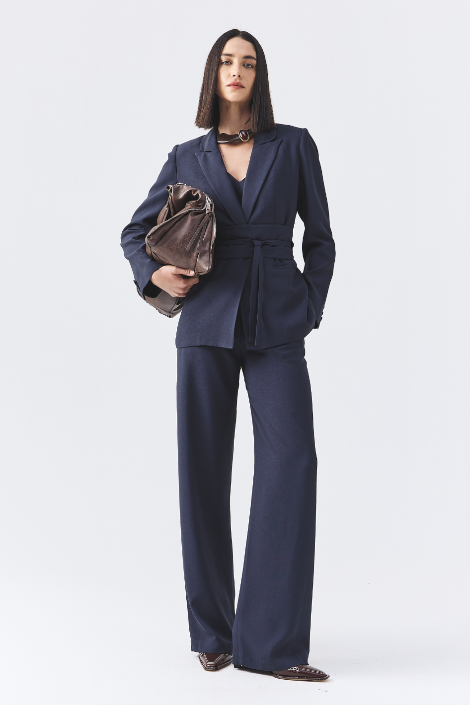 Blazer de Alfaiataria Connie Azul Marinho