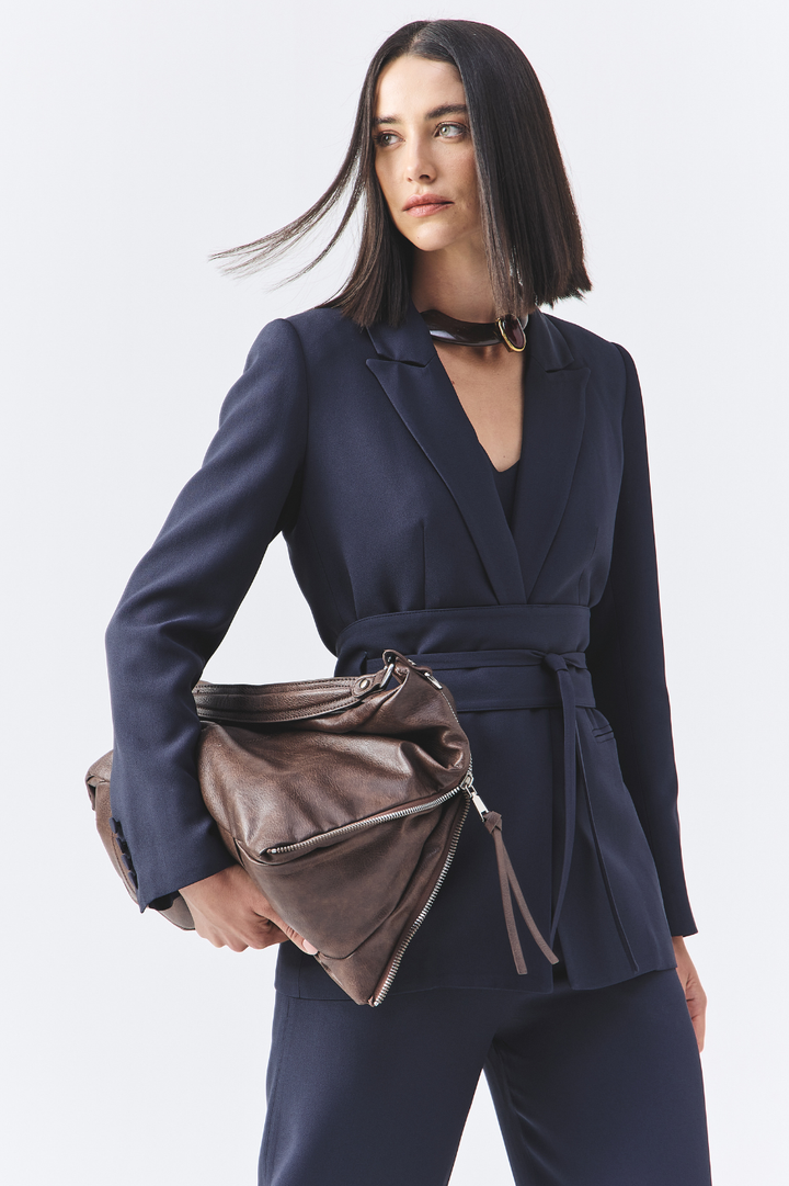 Blazer de Alfaiataria Connie Azul Marinho