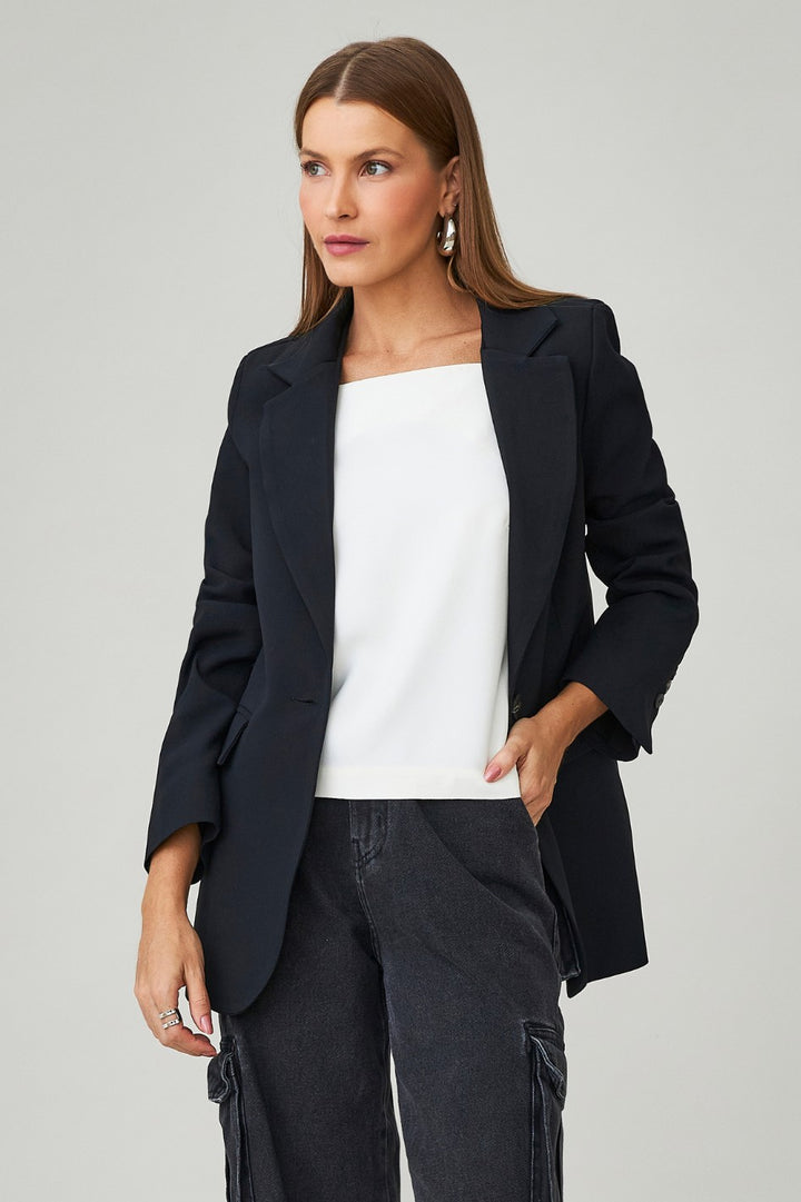 Blazer de Alfaiataria Preto Lauren