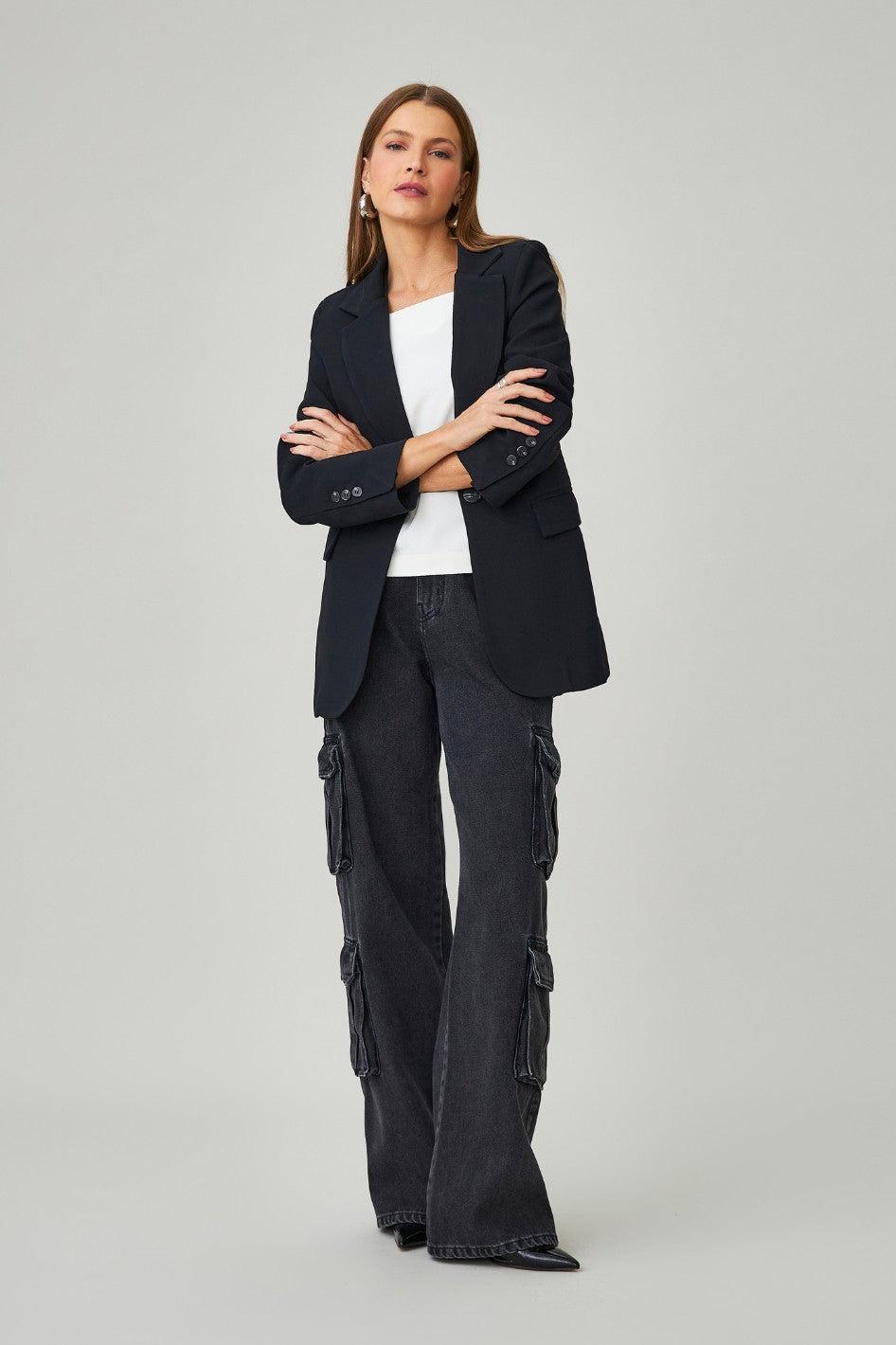 Blazer de Alfaiataria Preto Lauren