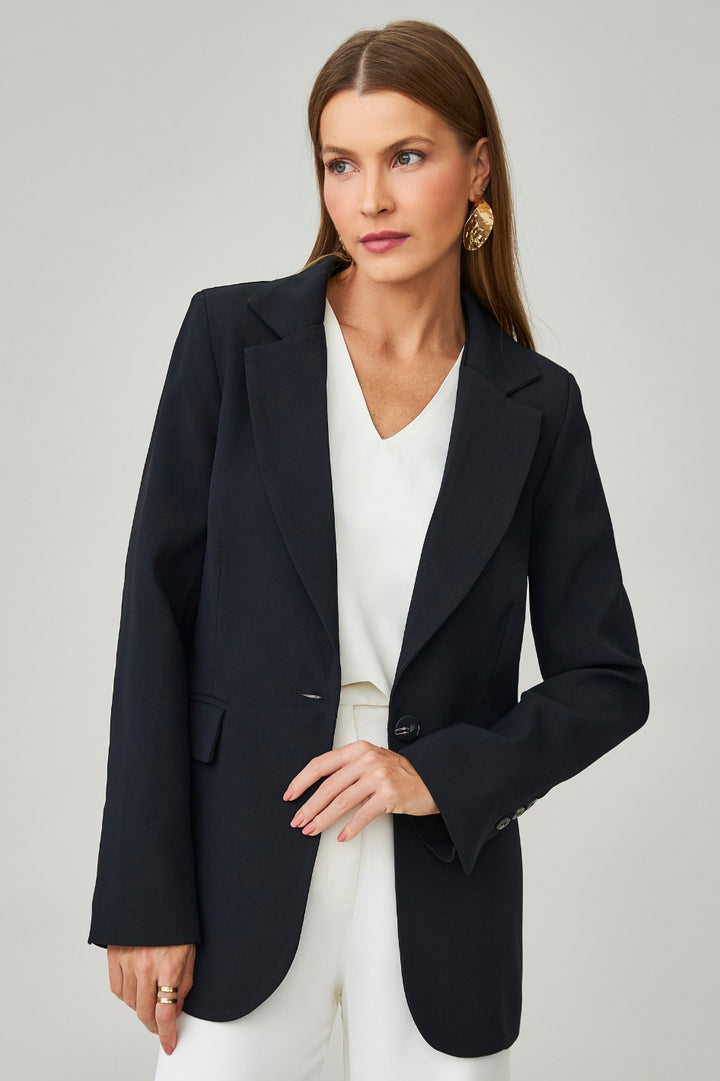 Blazer de Alfaiataria Preto Lauren