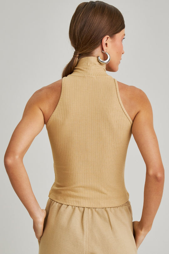 Blusa Canelada Bege Nina