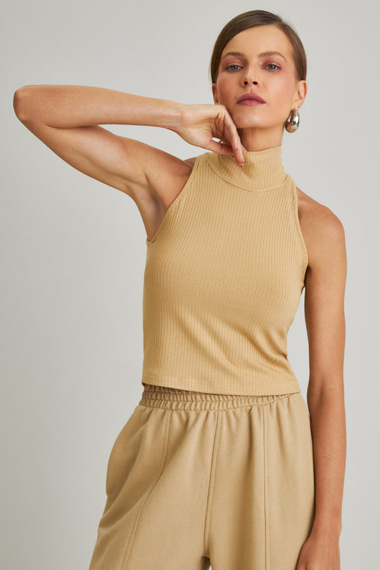 Blusa Canelada Bege Nina