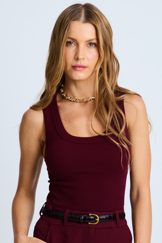Blusa Canelada Clarissa Wine