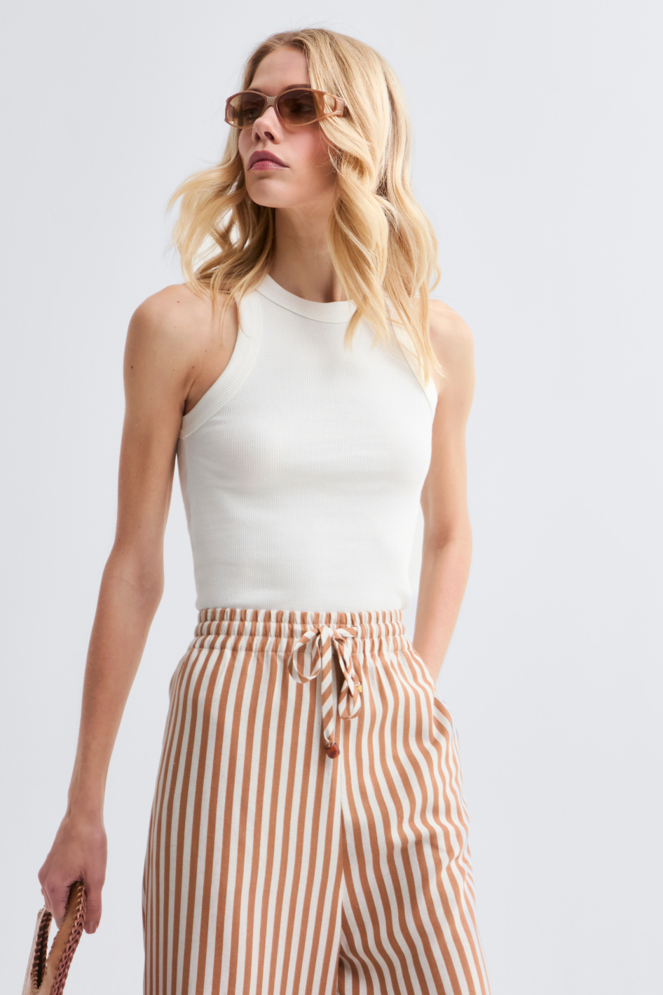 Blusa Canelada Off White Malu