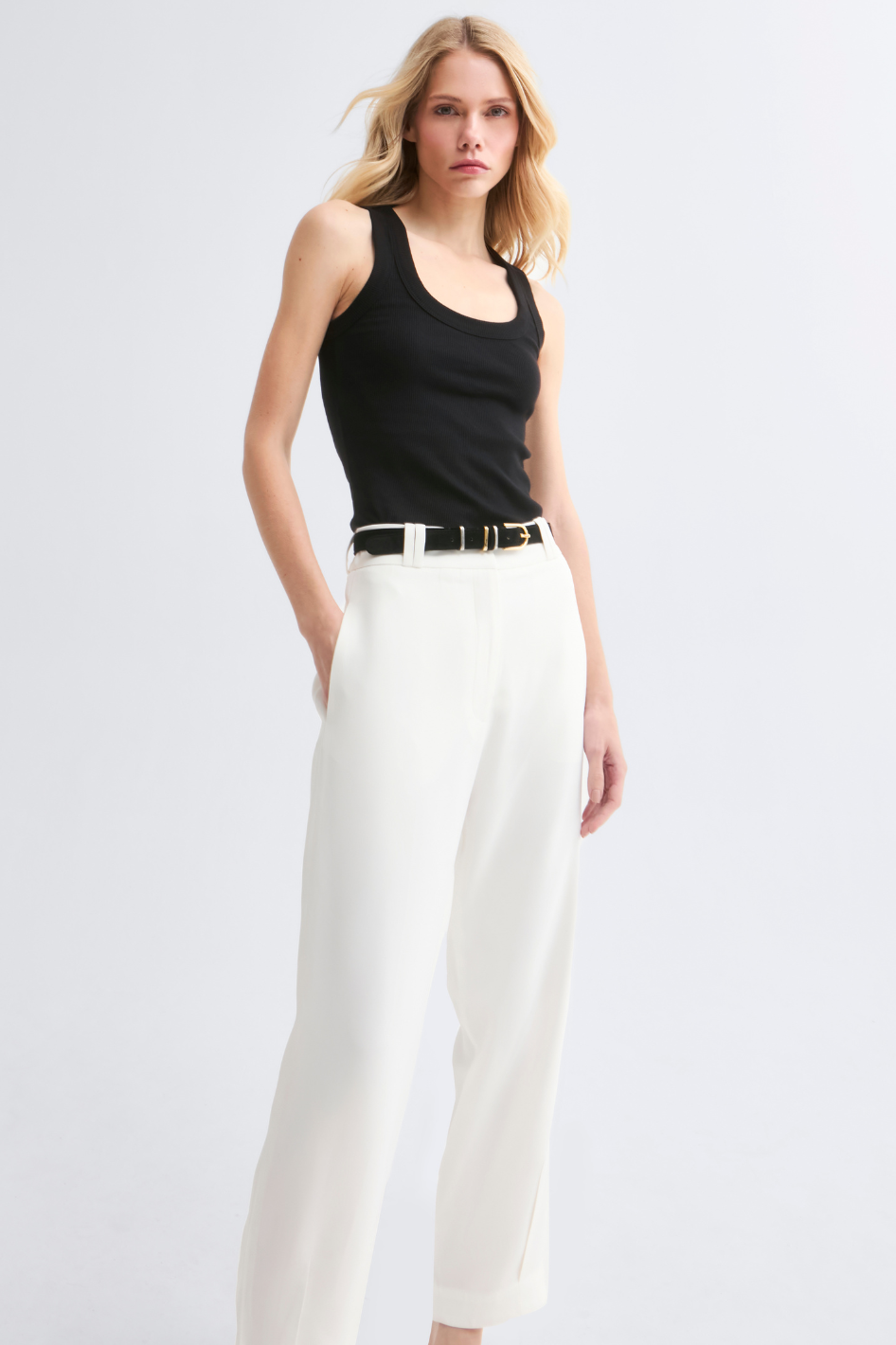 Blusa Canelada Preta Clarissa