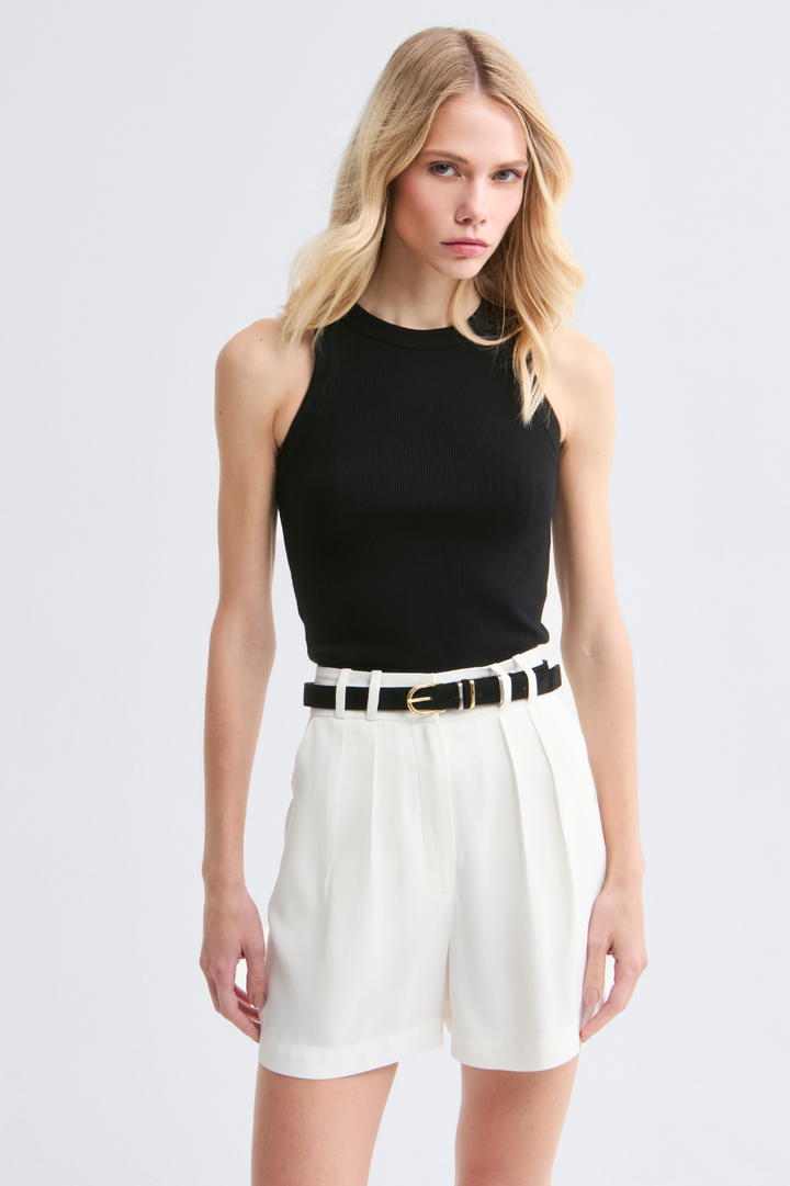 Blusa Canelada Preta Malu