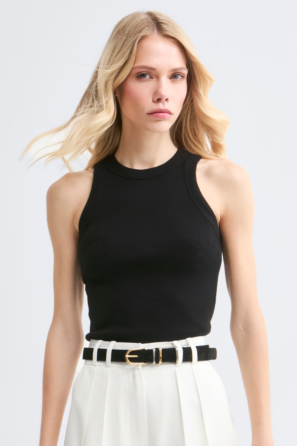 Blusa Canelada Preta Malu