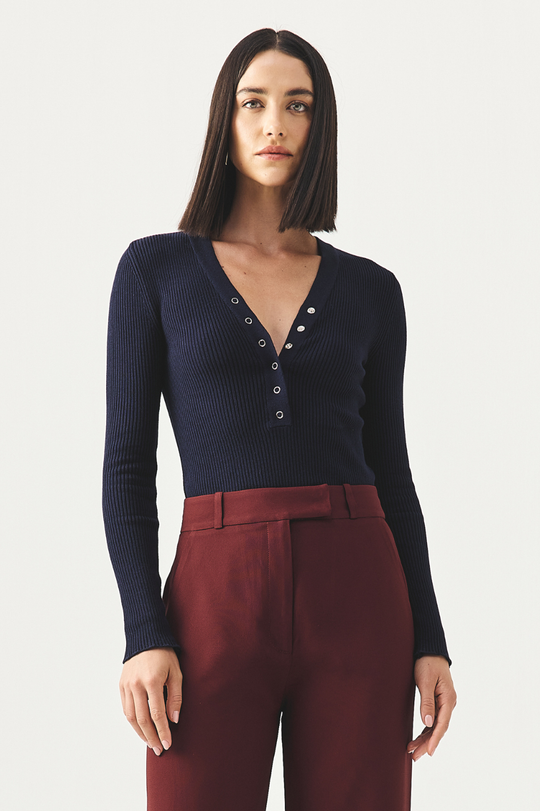 Blusa Tricot Luna Azul Marinho