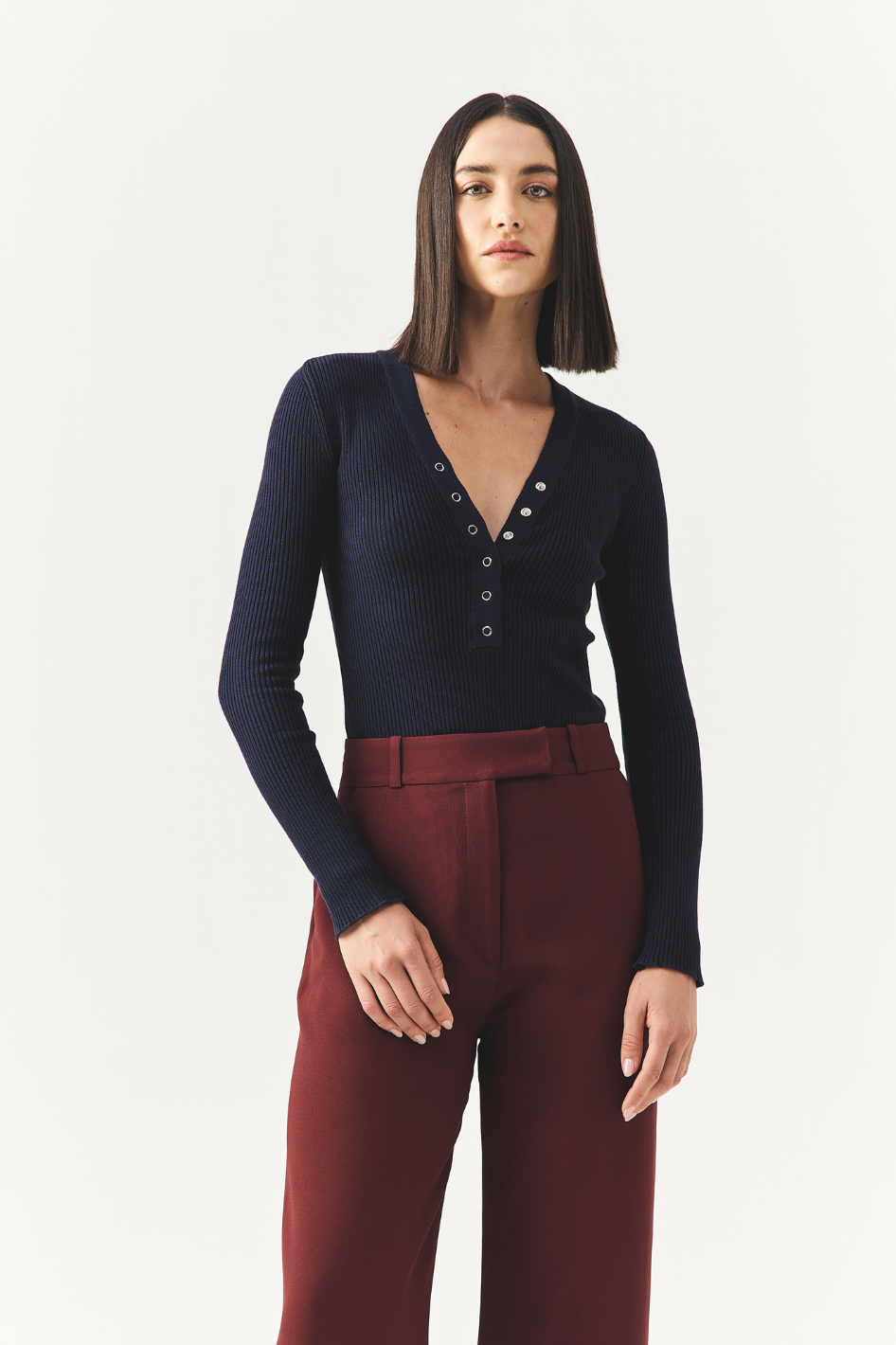 Blusa Tricot Luna Azul Marinho