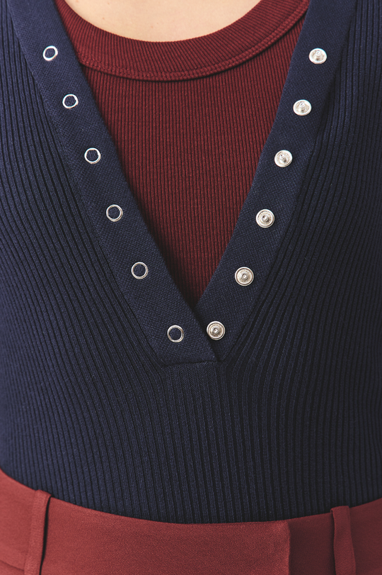 Blusa Tricot Luna Azul Marinho