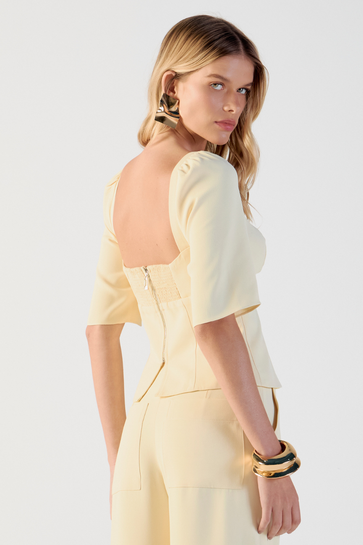 Blusa de Alfaiataria Amarelo Manteiga Molly