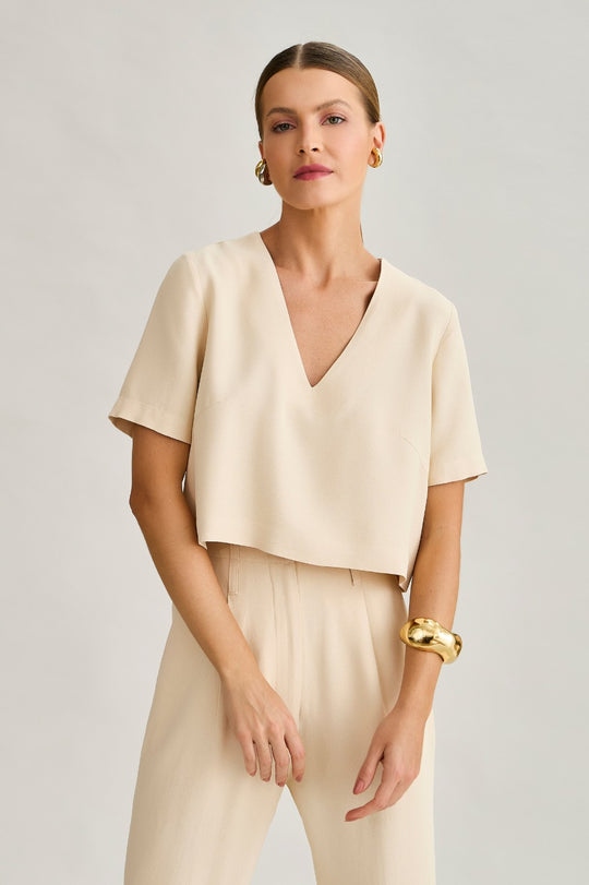 Blusa de Alfaiataria Areia Aline