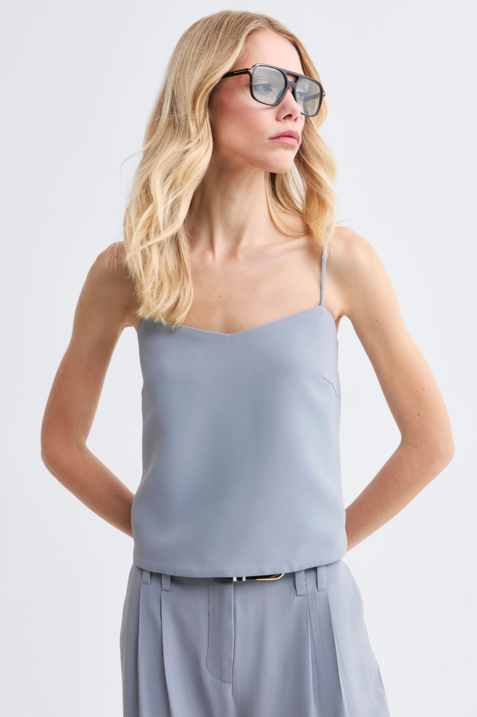 Top de Alfaiataria Molly Azul Cielo