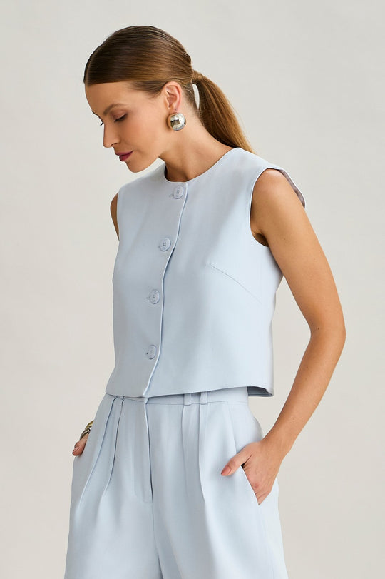 Blusa de Alfaiataria Azul Marta