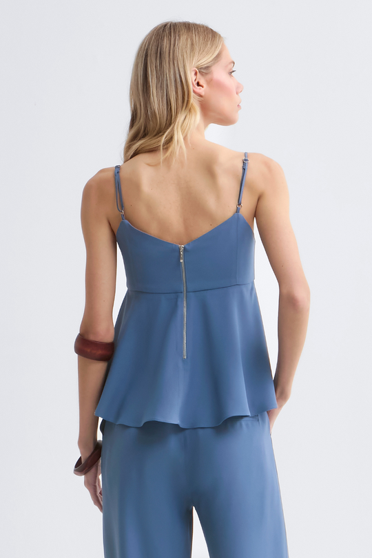 Blusa de Alfaiataria Azul Sereno Laura