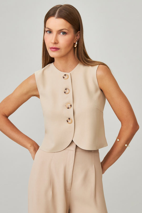 Blusa de Alfaiataria Bege Helena