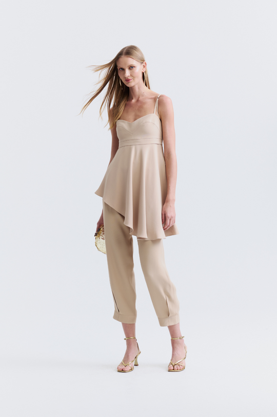 Blusa de Alfaiataria Bege Lavinia