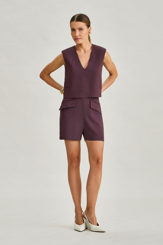 Shorts de Alfaiataria Berinjela Camile