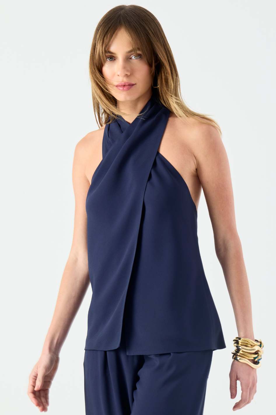 Blusa de Alfaiataria Clara Azul Profundo