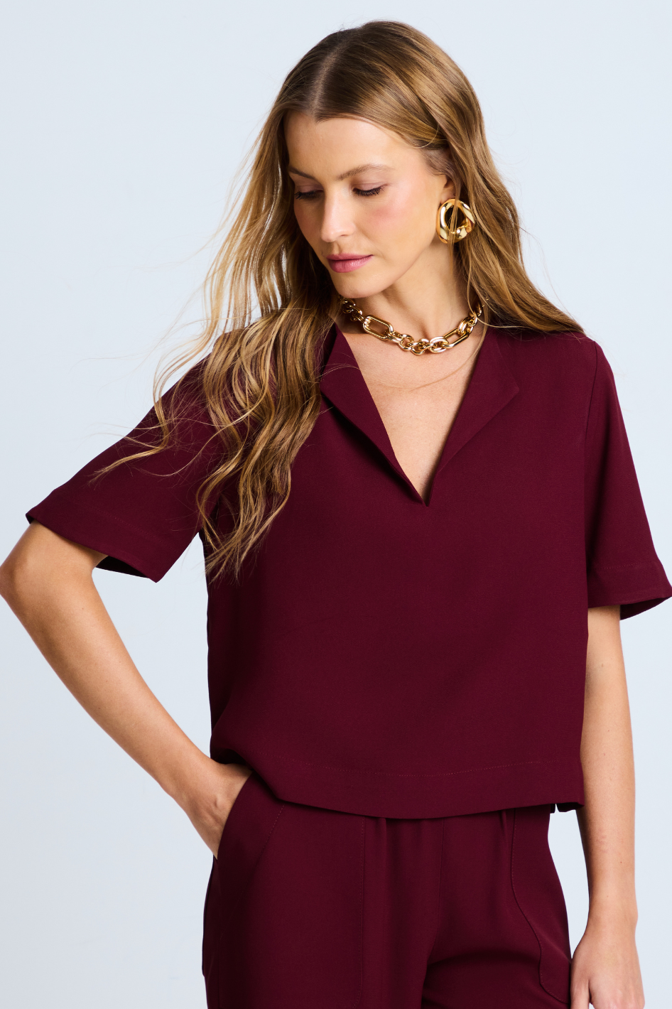Blusa de Alfaiataria Domenica Wine
