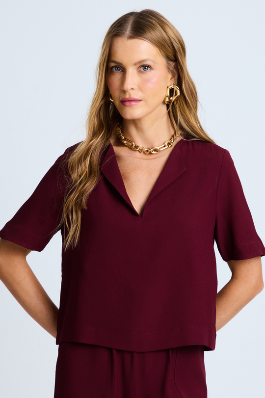 Blusa de Alfaiataria Domenica Wine