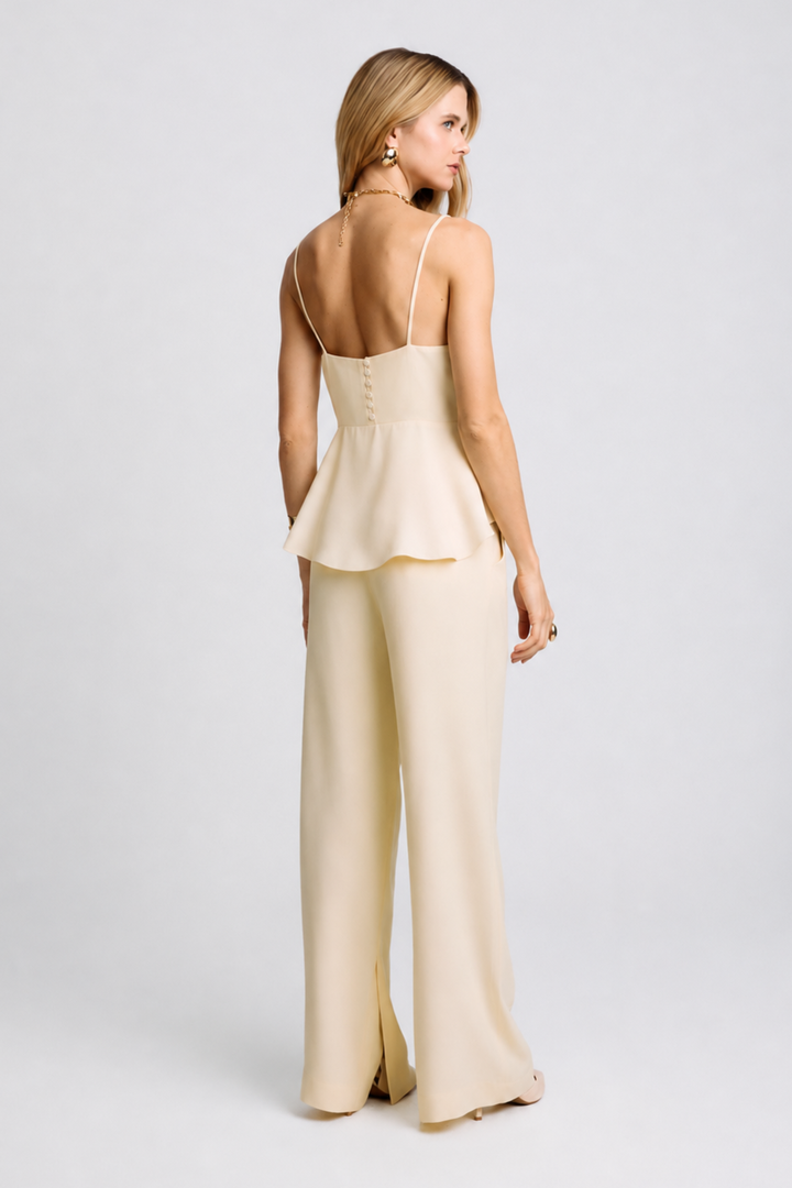 Blusa de Alfaiataria Magda Amarelo Creme