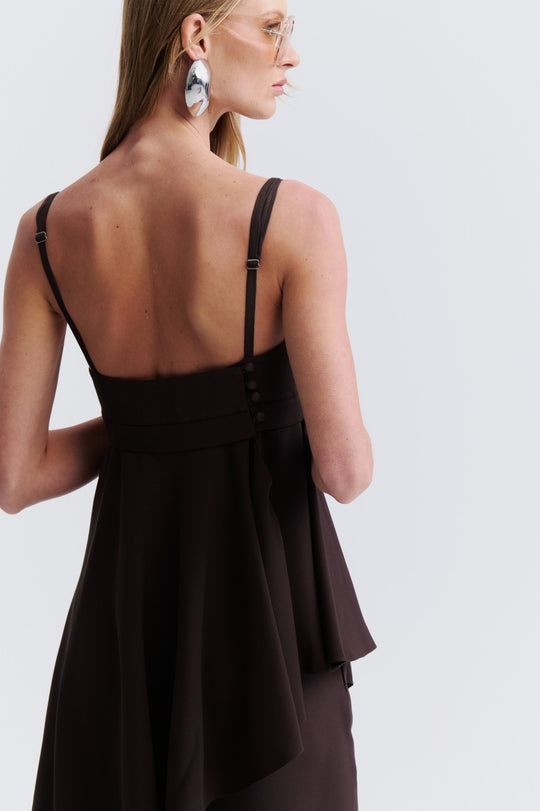 Blusa de Alfaiataria Marrom Lavinia