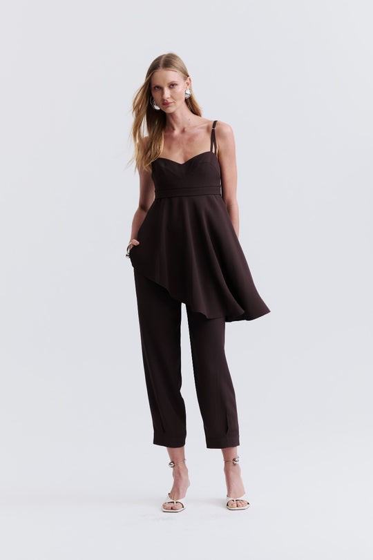 Blusa de Alfaiataria Marrom Lavinia