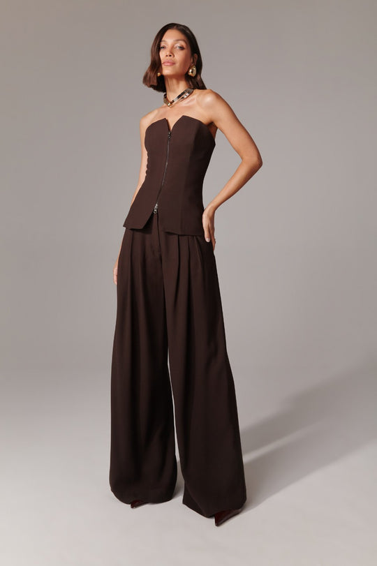 Blusa de Alfaiataria Marrom Maia