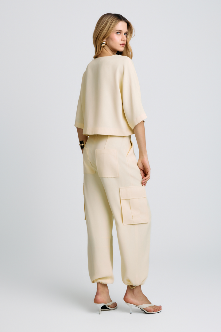 Blusa de Alfaiataria Miranda Amarelo Creme