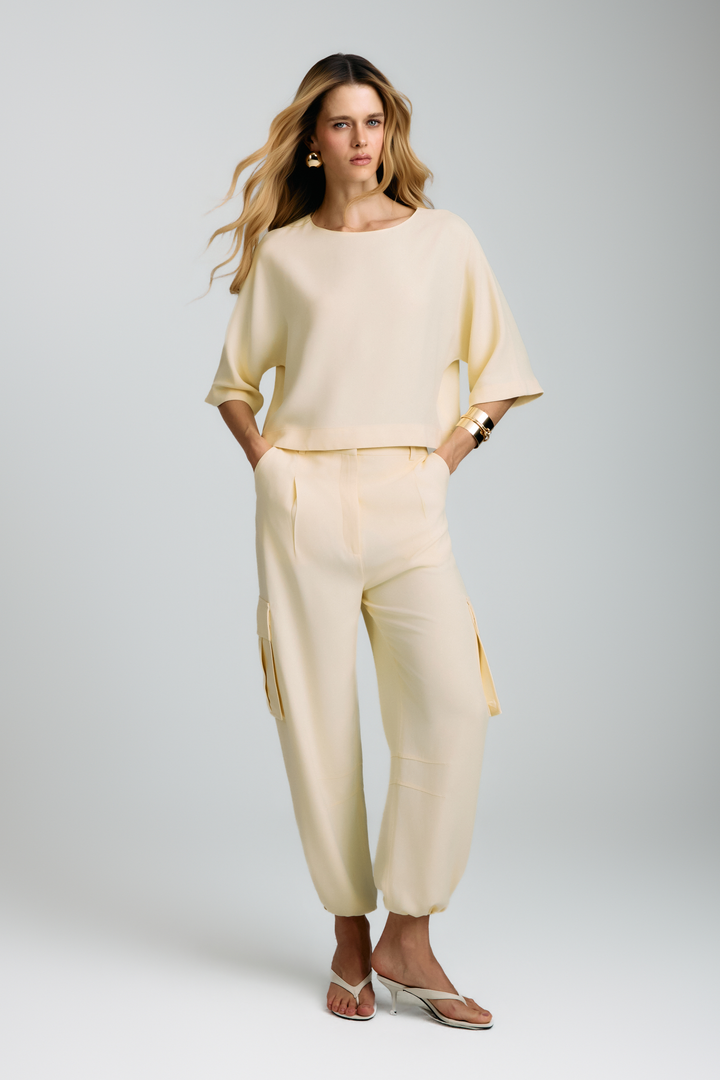 Blusa de Alfaiataria Miranda Amarelo Creme
