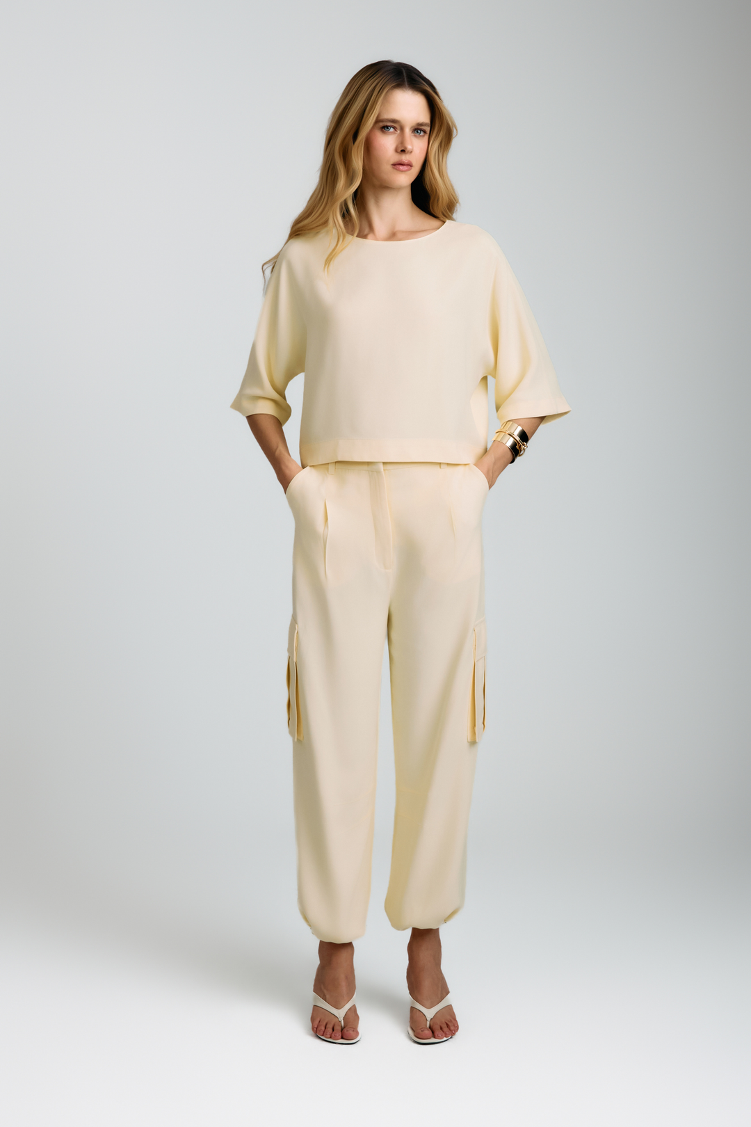 Blusa de Alfaiataria Miranda Amarelo Creme