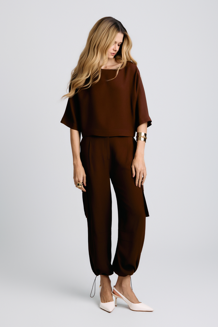Blusa de Alfaiataria Miranda Marrom Cacau