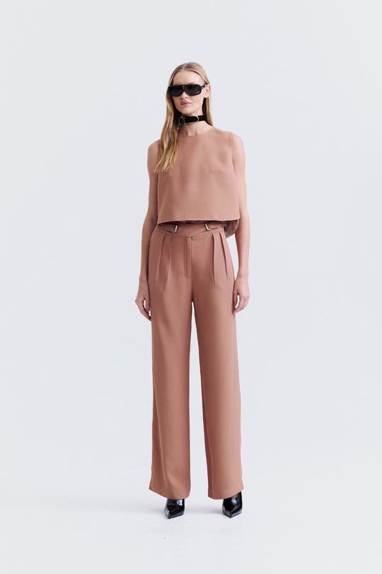 Calça de Alfaiataria Mocha Mouse Vilma