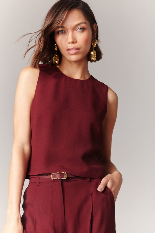 Blusa de Alfaiataria New Jade Burgundy
