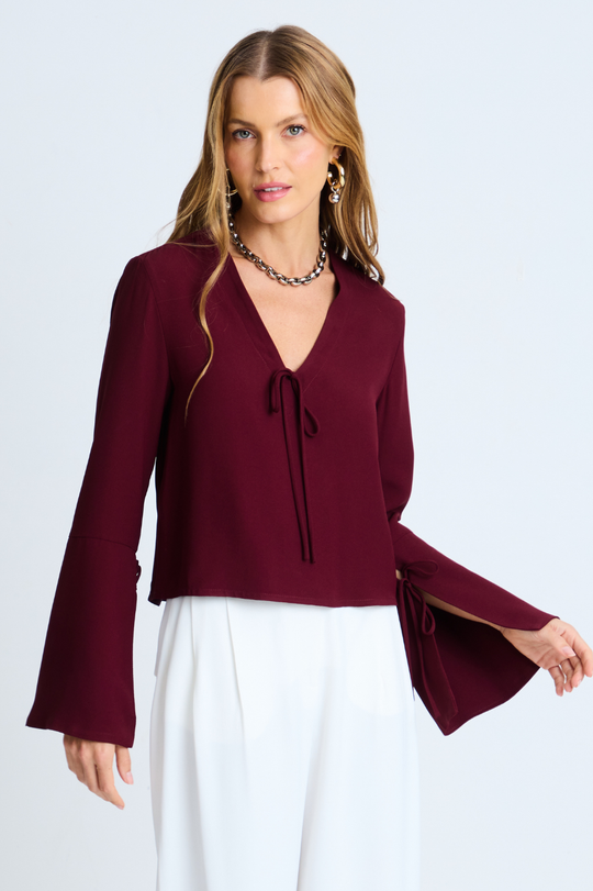 Blusa de Alfaiataria Nina Wine