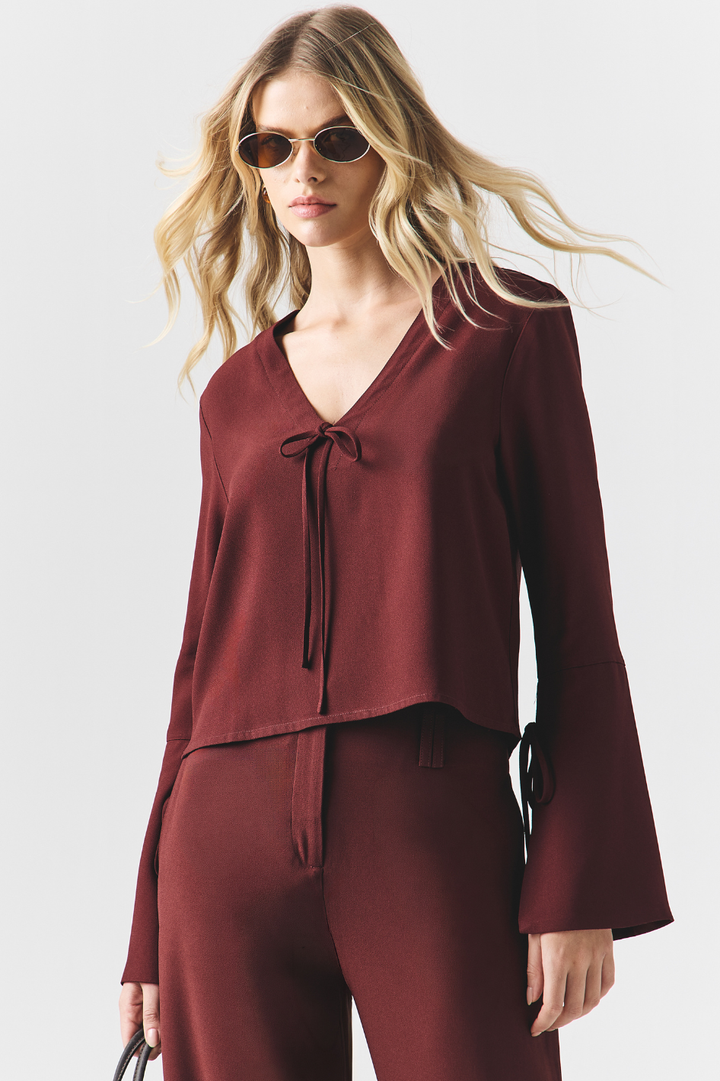 Blusa de Alfaiataria Nina Wine