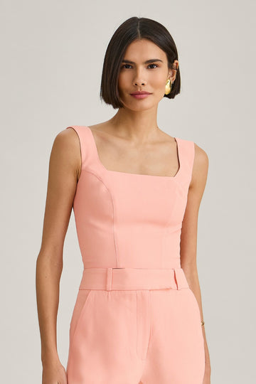 Blusa de Alfaiataria Peach Karen em crepe de acetato
