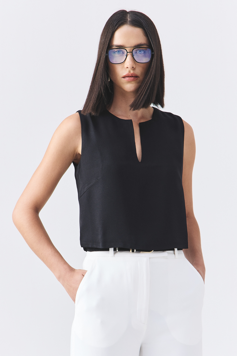 Blusa de Alfaiataria Preta Alana