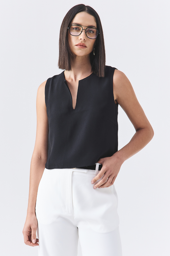 Blusa de Alfaiataria Preta Alana